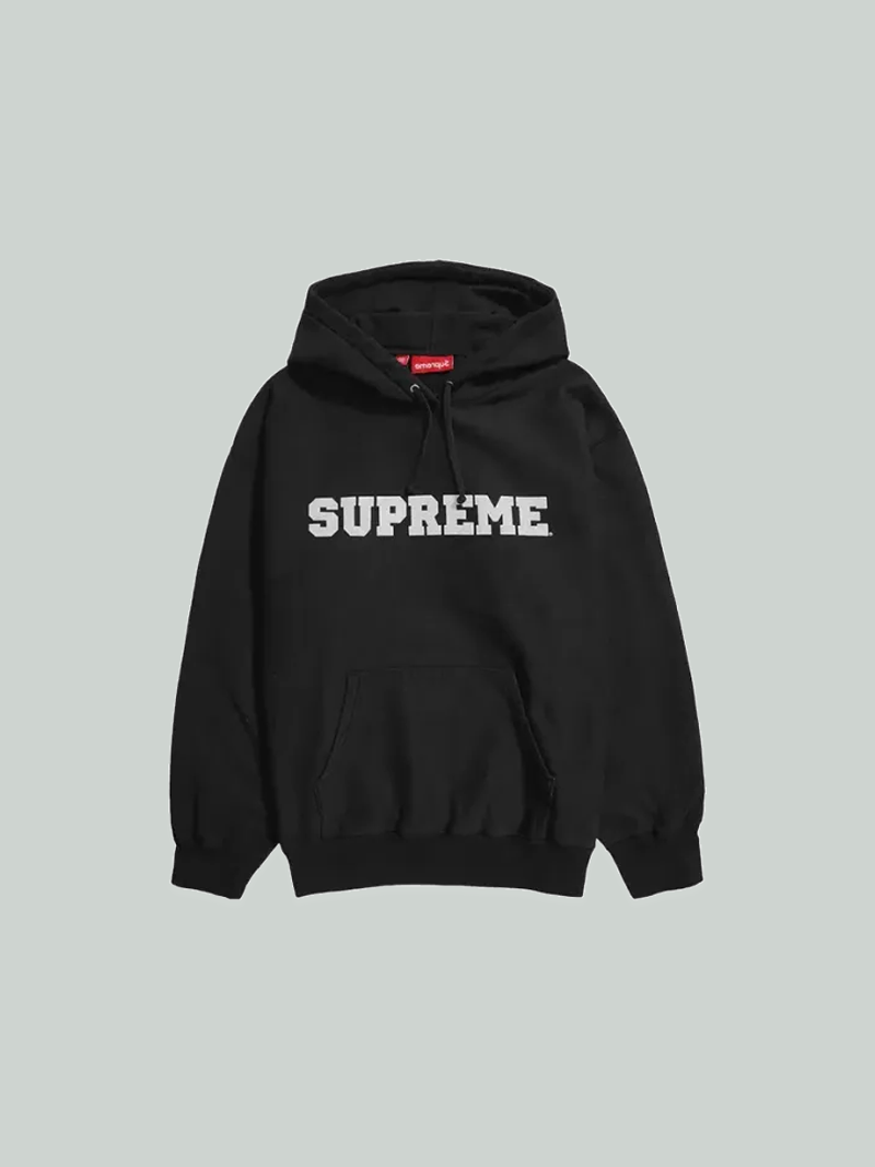 Hooded Supreme Sweatshirt "Black"