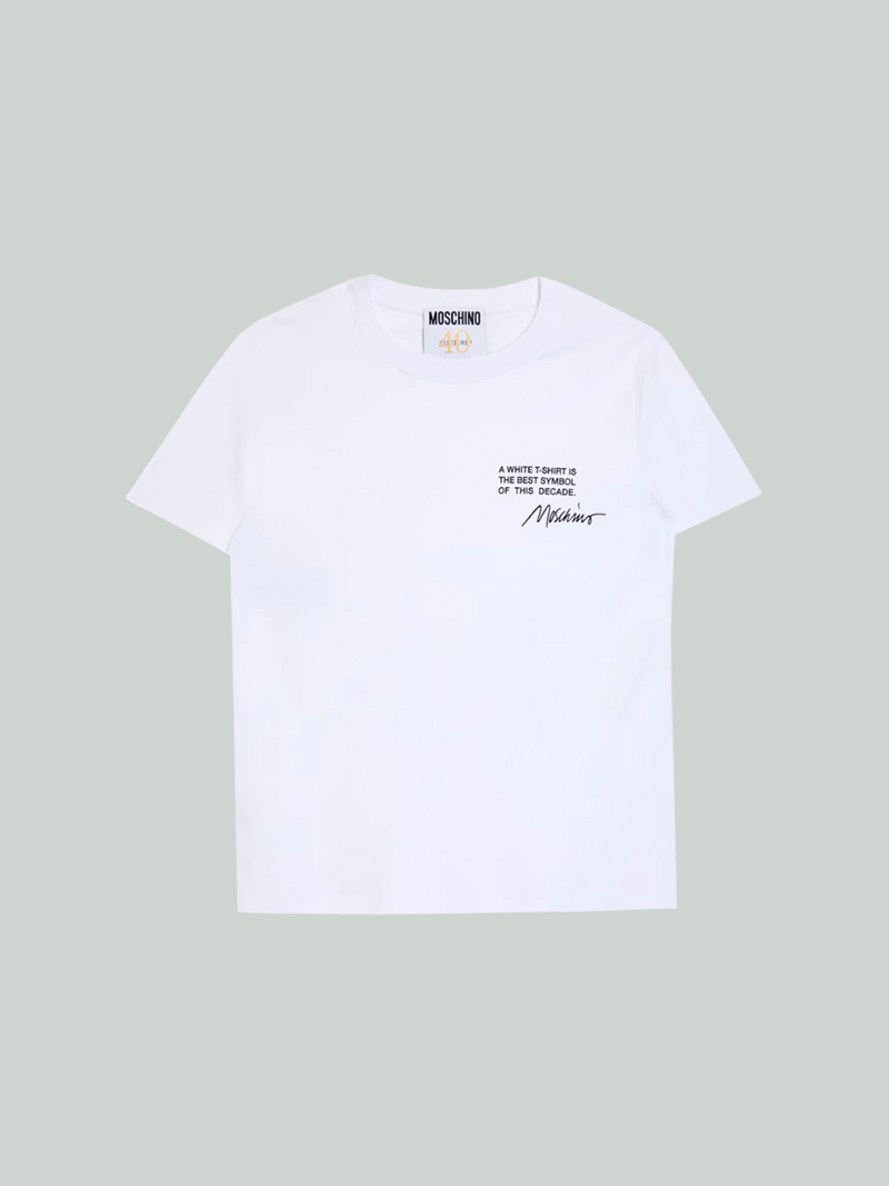 Camiseta Moschino Blanca the best symbol